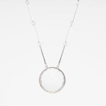 Wiwen Nilsson, a sterling silver and rock crystal pendant and chain, Lund, Sweden 1965.