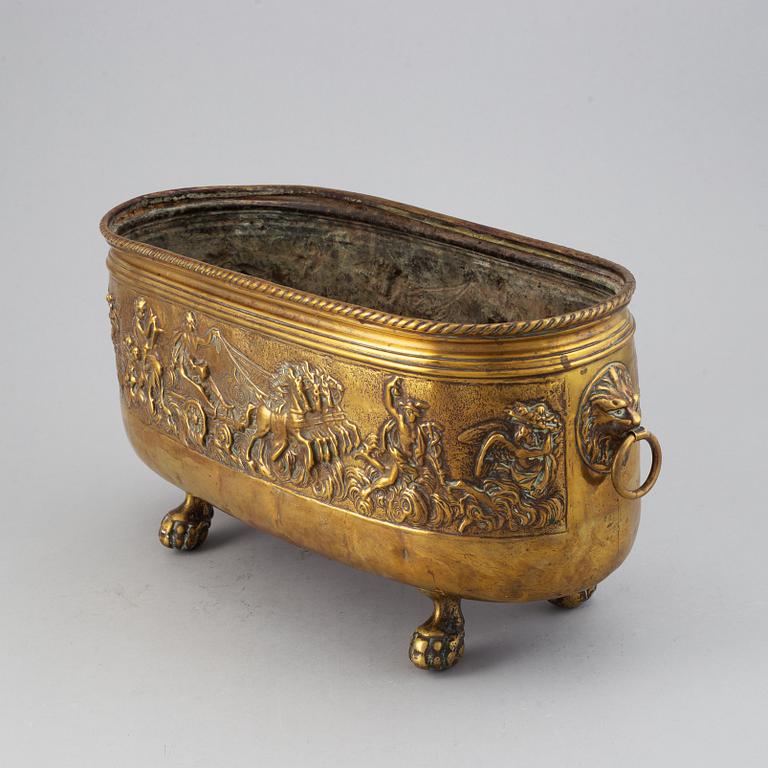 A 19th century brass jardiniere.
