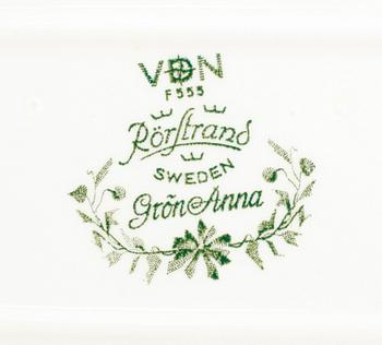 MATSERVIS, 55 delar, porslin, "Gröna Anna", Rörstrand, 1900-talets andra hälft.