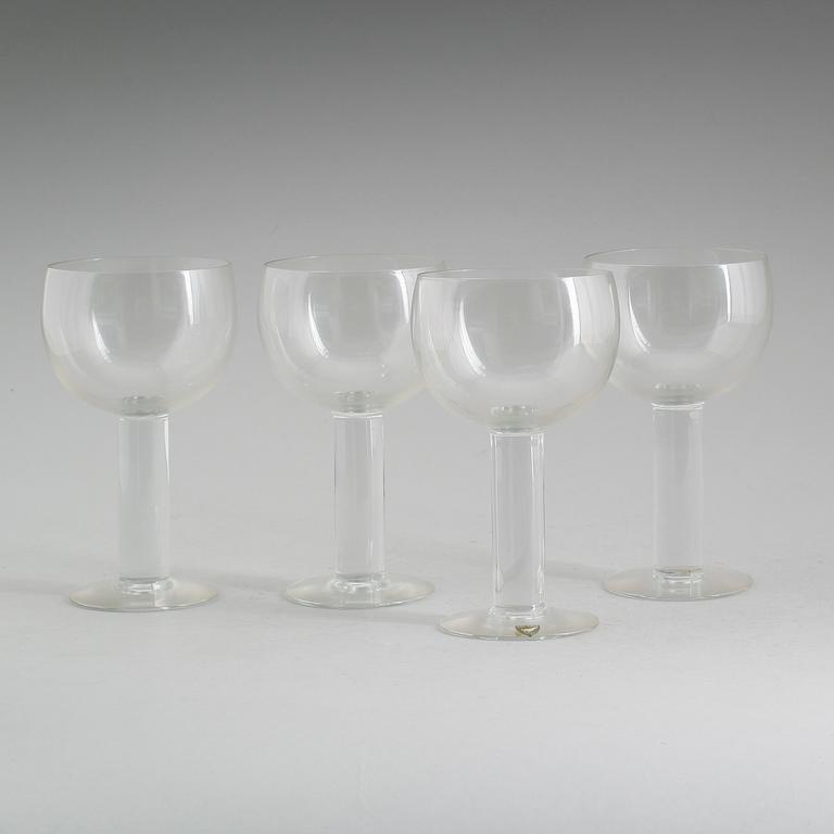 ÖLGLAS, 4 st, "Kolonn", Gunnar Cyrén, Orrefors.