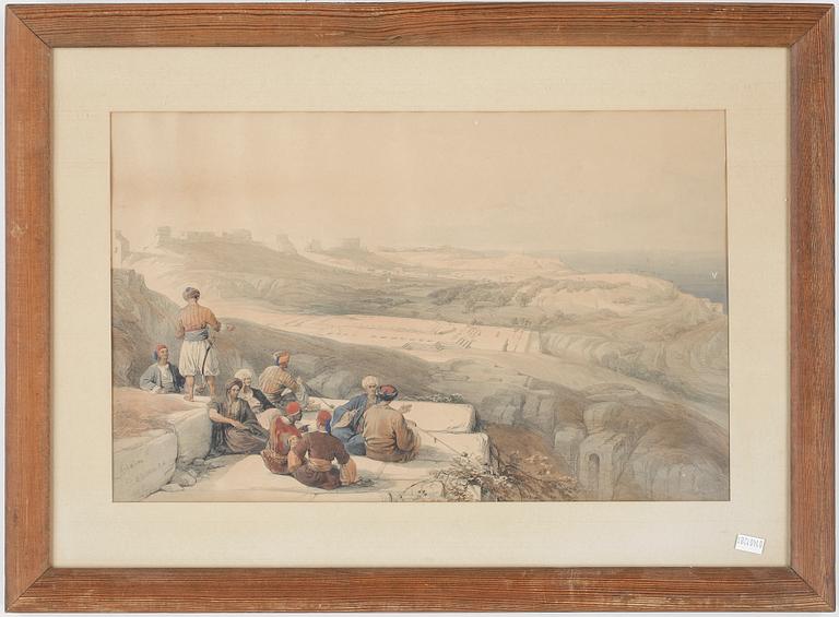 DAVID ROBERTS, efter, färglitografi, 1800-tal.