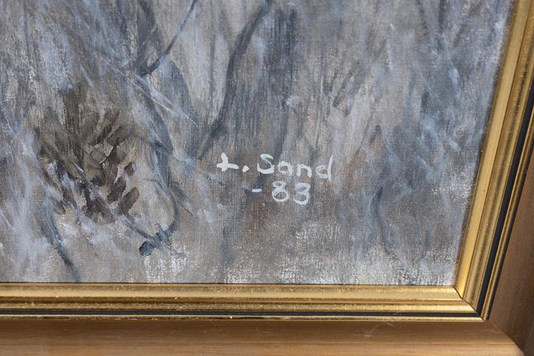 Lennart Sand, Twilight landscape with moose.