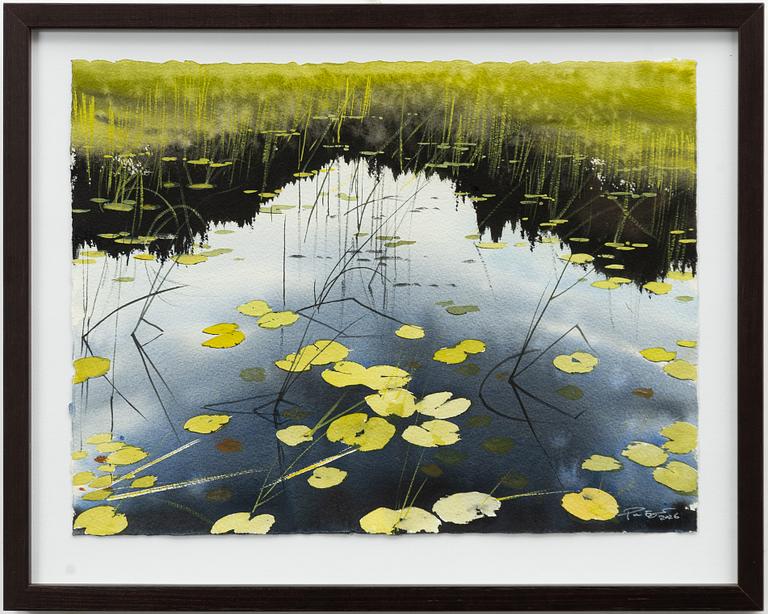 Peter Eugén, Lake with water lilies and reeds.