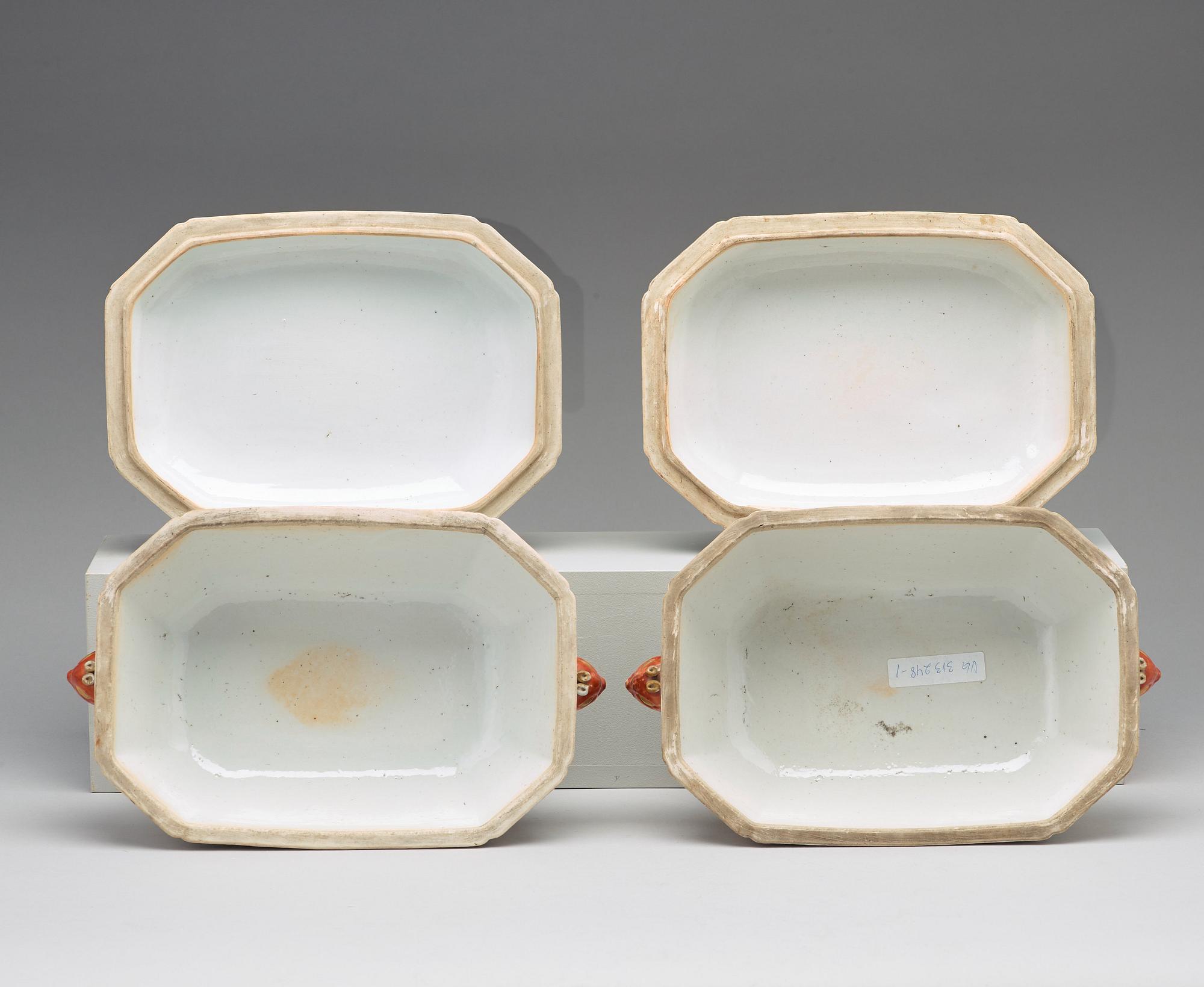 A pair of famille rose tureens with covers, Qing dynasty, Qianlong (1736-95).