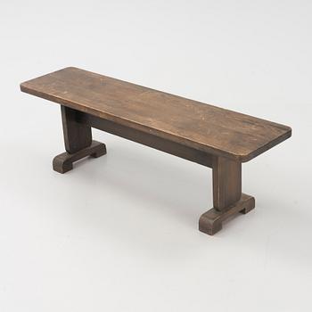 A stained pine bench, Sweden, probably 1930s.