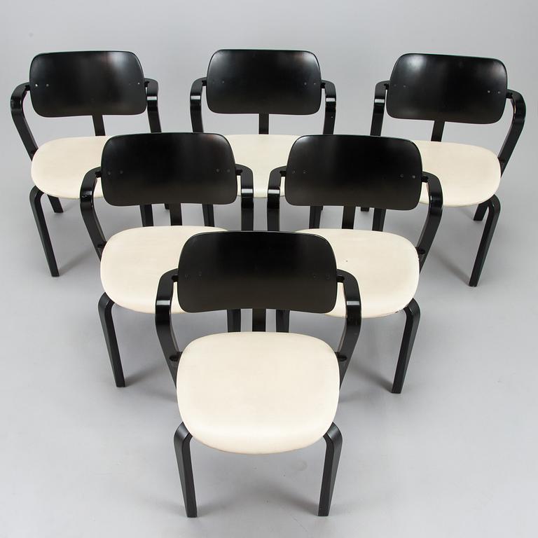 Ilmari Tapiovaara, a set of six 1960s 'Aslak' armchairs for Asko, Finland.
