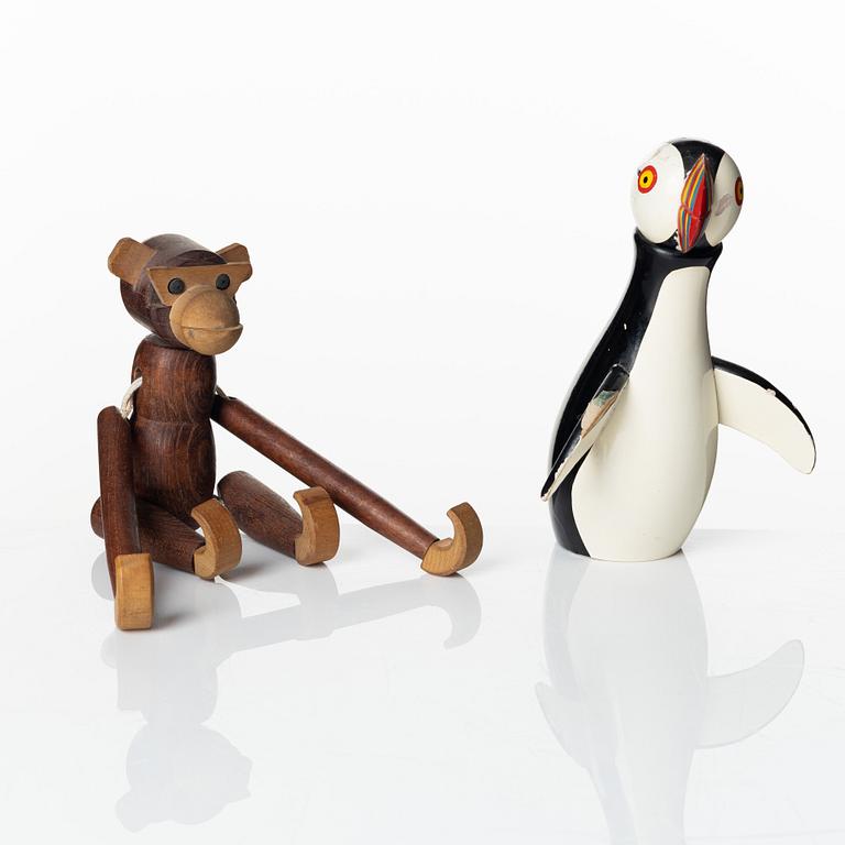 Kay Bojesen, a wooden puffin, Denmark, mid 20th century.