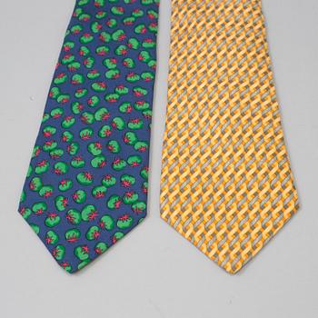 A set of four silk ties by Hermès.