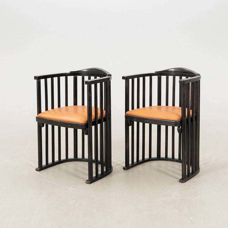 Josef Hoffmann, armchairs a pair attributed to the first half of the 20th century.