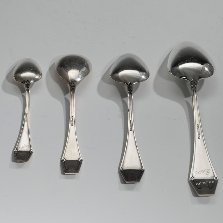 SKEDAR, 27 delar, silver "Suomi-serien" Kultateollisuus, Åbo 1990-1996. Tot. vikt ca 635 g.