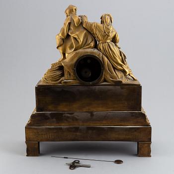 A Fench late Empire pendulum clock, first half of the 19th century.