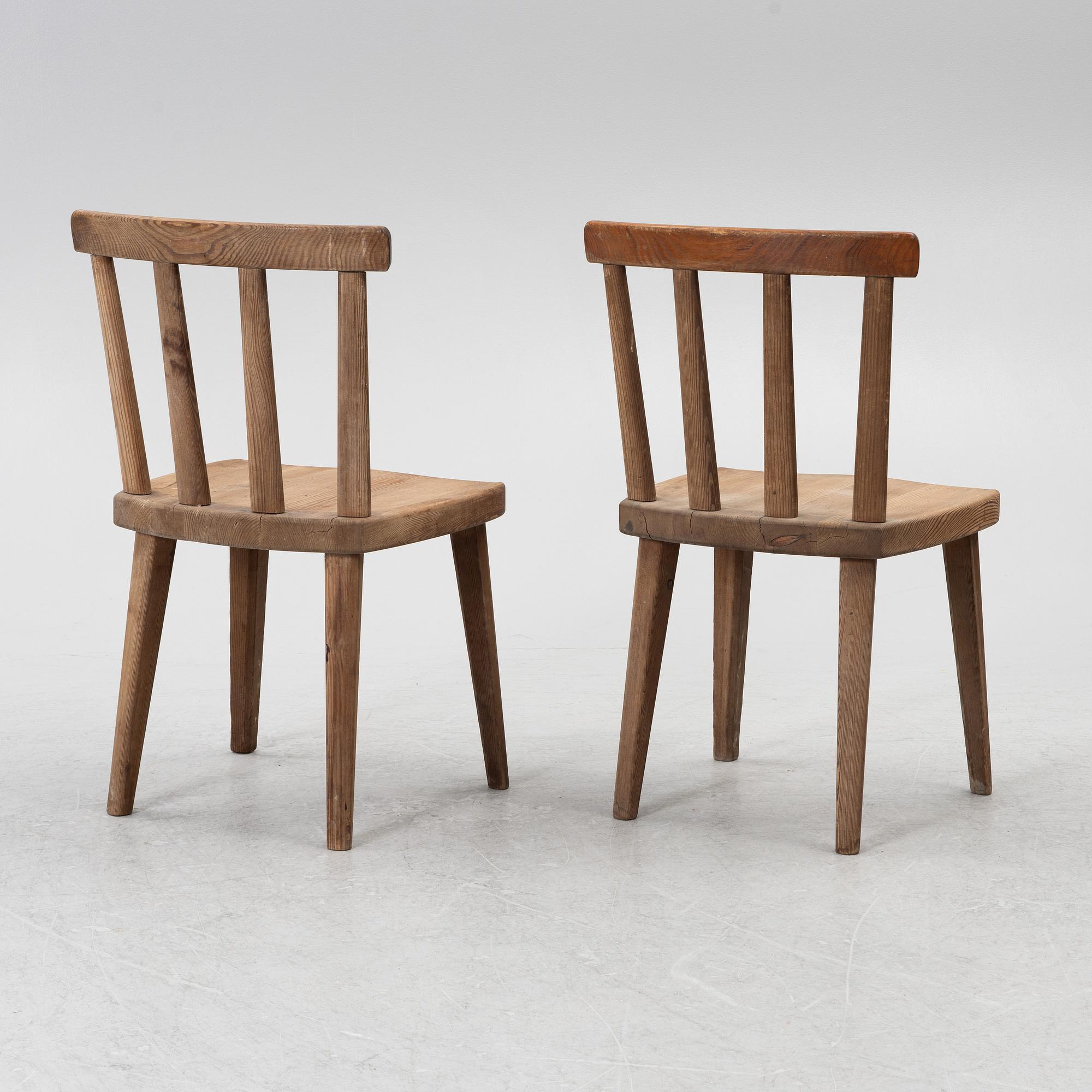 Axel Einar Hjorth, stolar, fyra stycken, "Utö", Nordiska Kompaniet, 1930-tal.