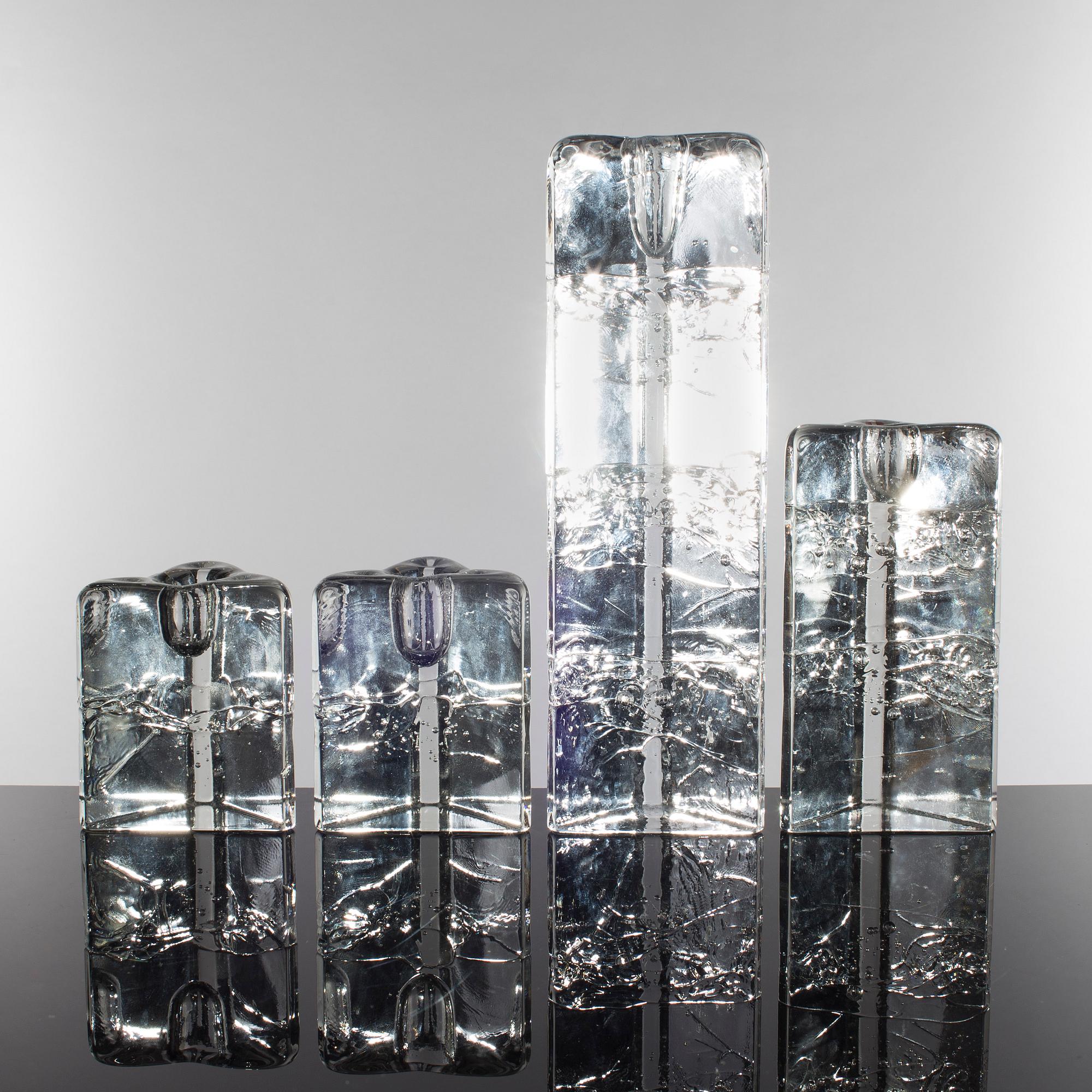 LJUSSTAKAR, 7 st, glas, "Arkipelago", Iittala, 1900-talets fjärde kvartal.