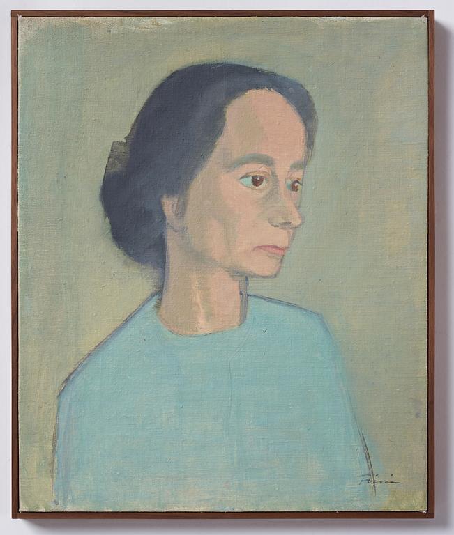 Vera Frisén, oil on relined canvas, signed.