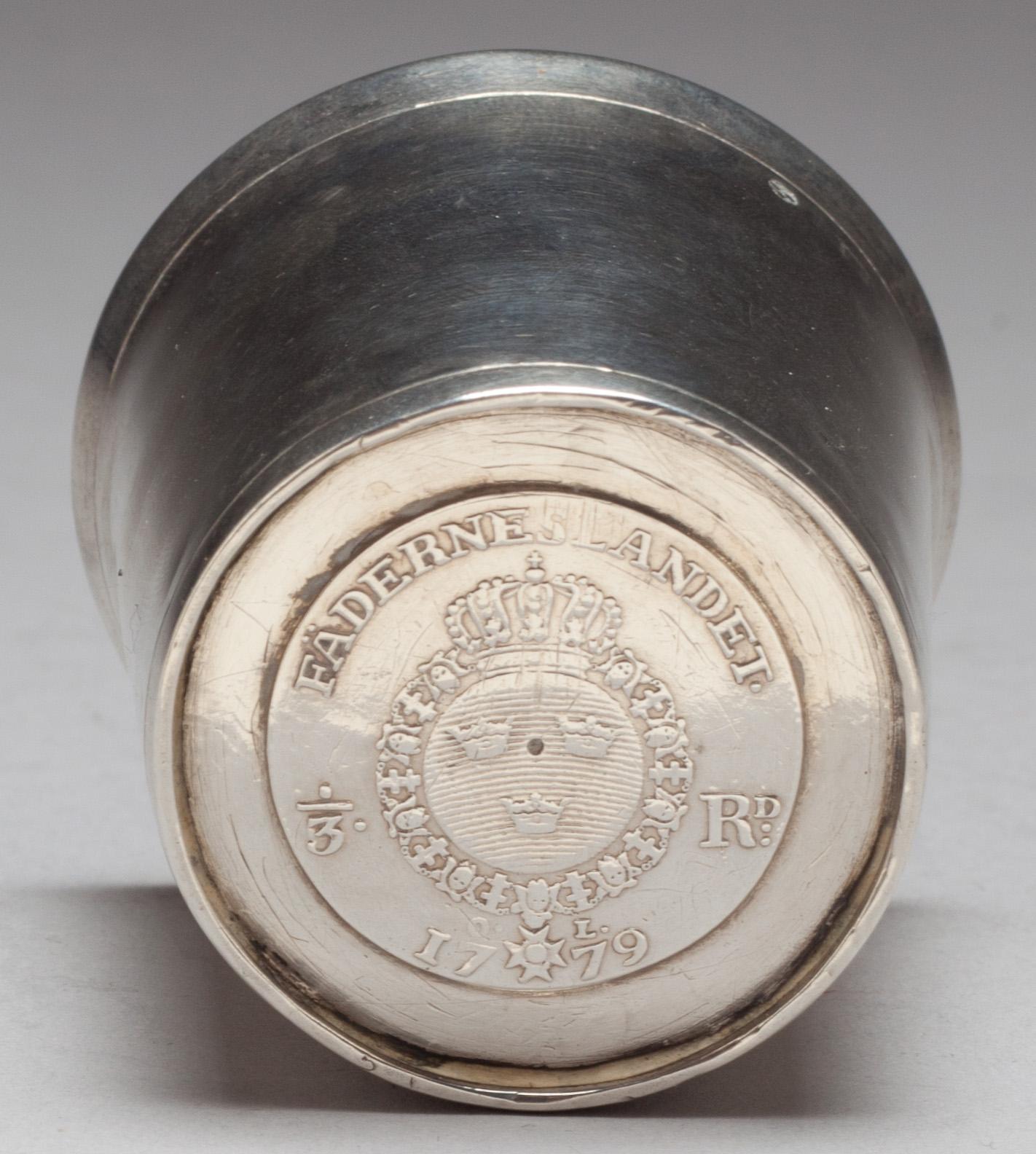 SUPKOPP, silver. Troligen Bengt Tellander, (1805-1844) Jönköping. Vikt ca 50 g.