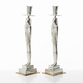 Edvin Öhrström, a pair of "Egyptisk" candlesticks, Firma Svensk Tenn, Stockholm 2008.