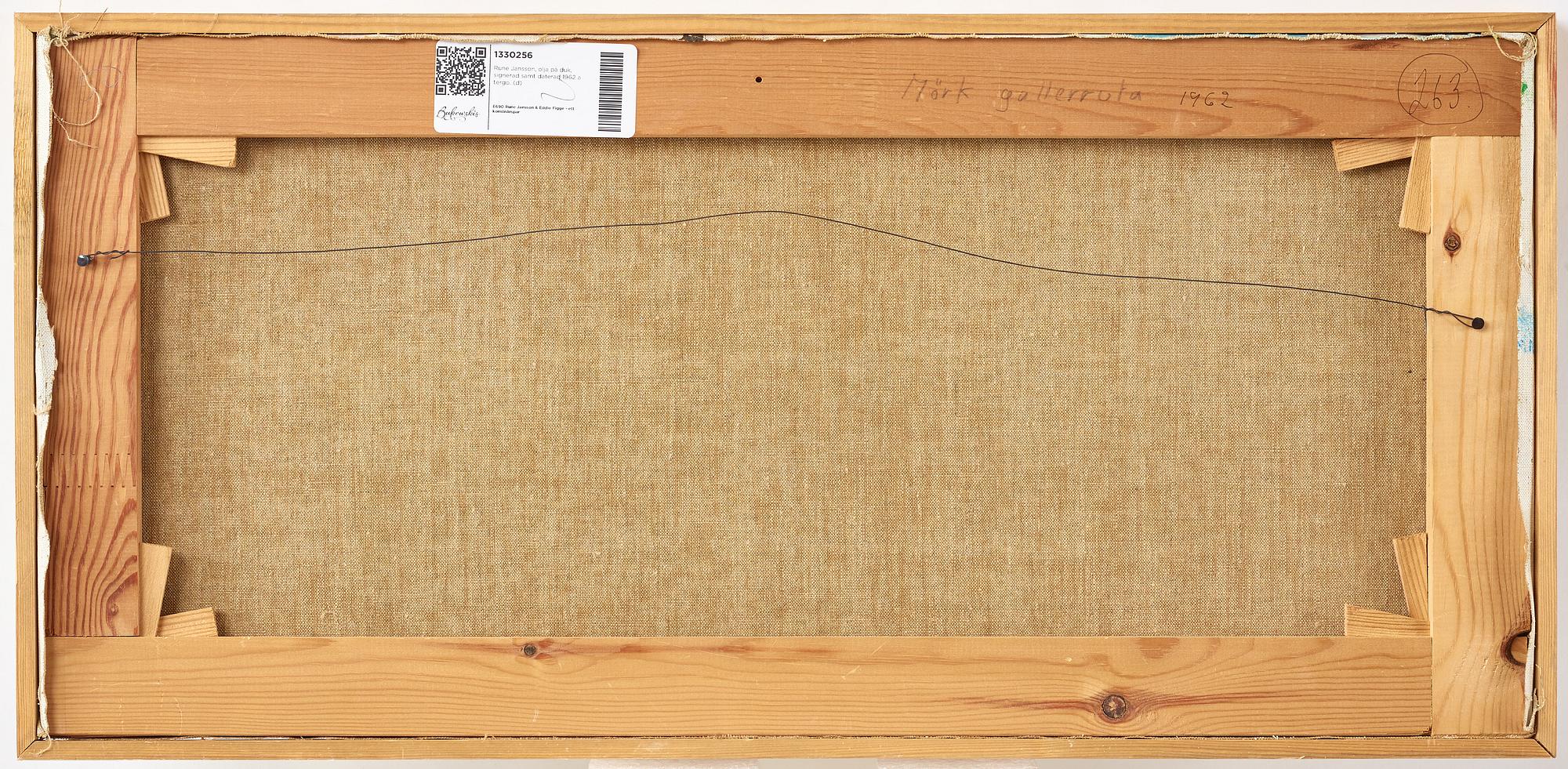 Rune Jansson, oil on canvas, signed and verso dated 1962.