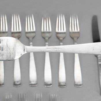 BESTICKSERVIS, 59 delar, silver, "Rosenholm", GAB, 1940-50-tal. Tot ca 2900 gram.