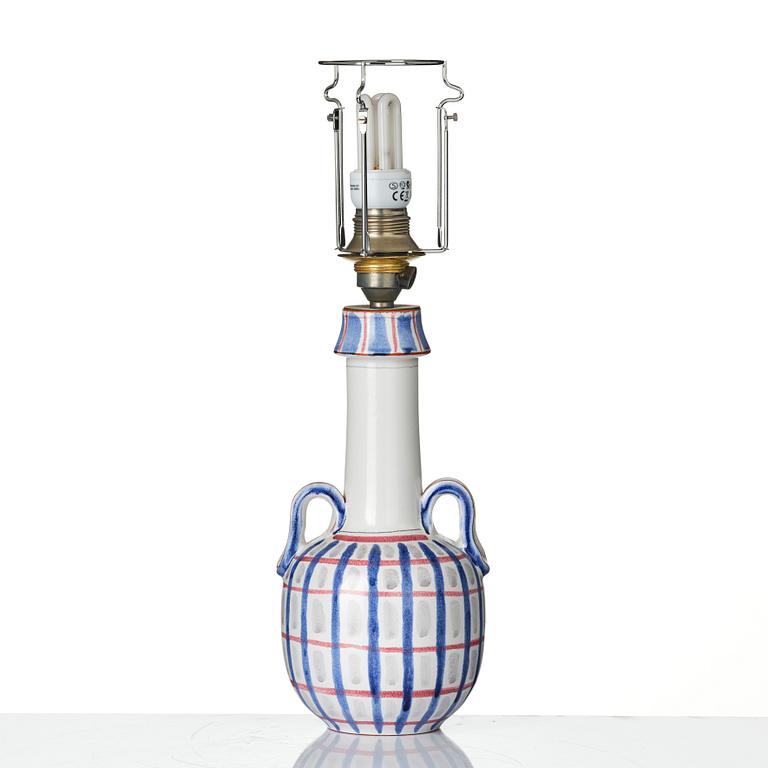 Wilhelm Kåge, lampfot, fajans, Gustavsbergs Studio, 1940-tal.