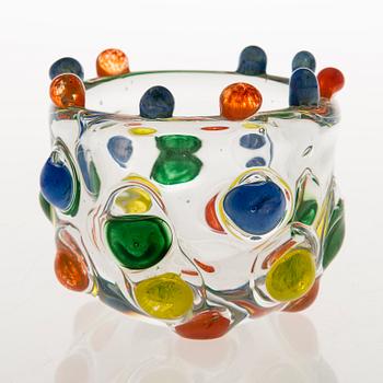 TIINA NORDSTRÖM, konstglas, "Candy bowl" signerad Tiina Nordström 1994, Nuutajärvi.