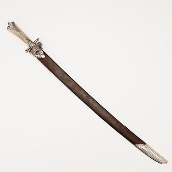 A Danish 18th Century silver-mounted hunting dagger.