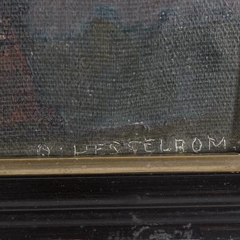 OTTO HESSELBOM, olja på duk uppklistrad på pannå. Signerad.