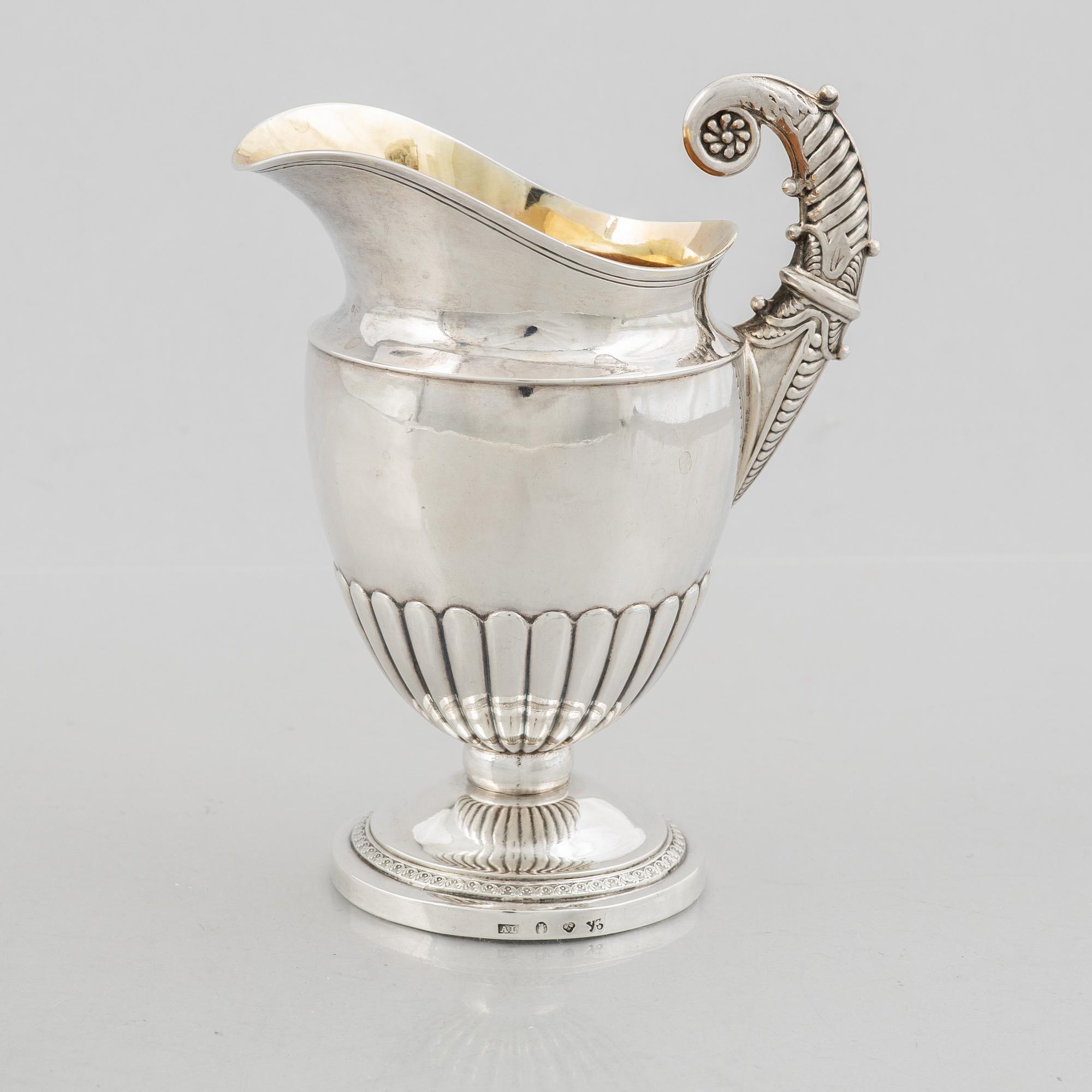A Swedish silver creamer, mark of Anders Lundqvist, Stockholm, Sweden 1829.