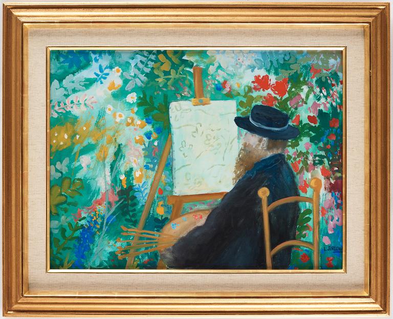 Lennart Jirlow, The artist by the easel.