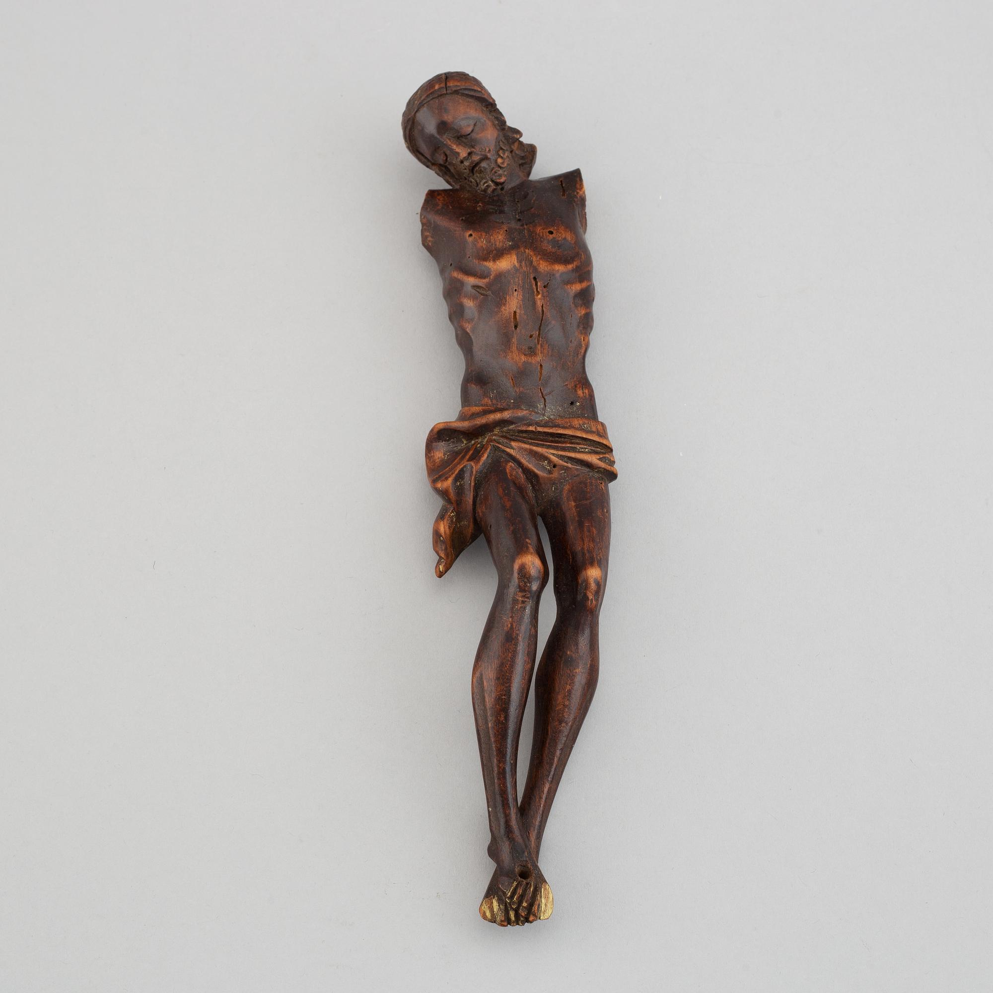 A wood crucifix, 17th/18th century.