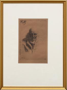 Anders Zorn, etsning, 1911, signerad.