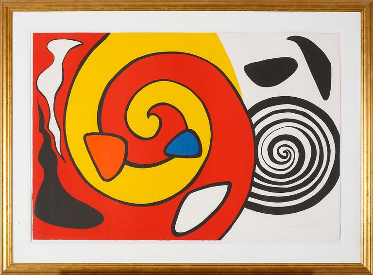 ALEXANDER CALDER, litograph in colours, signed and numbered 105/125.