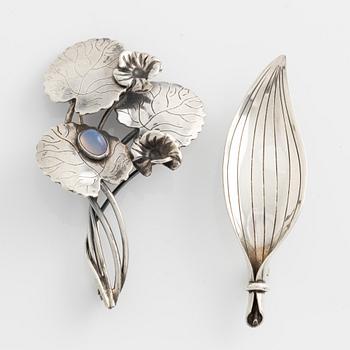 Arvo Saarela, two silver brooches.