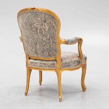 A rococo armchair, mid 18th Century.