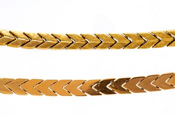 Necklace 18K gold, 28,6 g, approx 42 x 0,5 cm.
