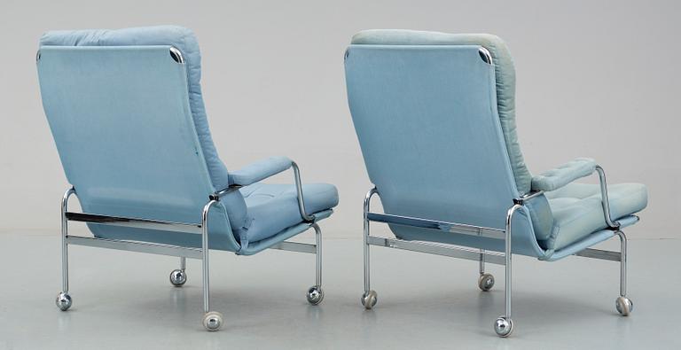 FÅTÖLJER, ett par, "Karin" Bruno Mathsson, Dux.