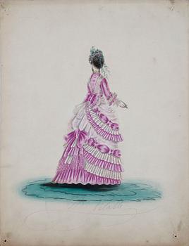 MODEPLANSCHER, 14 st, bla Ernest Leduc, 21 rue des Acacias, Montmartre, Paris 1800-talets andra hälft.