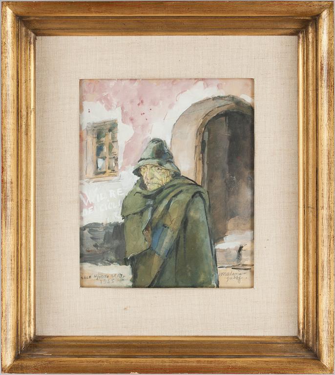 OLLE HJORTZBERG, gouache/blandteknik, sign och dat 1955.