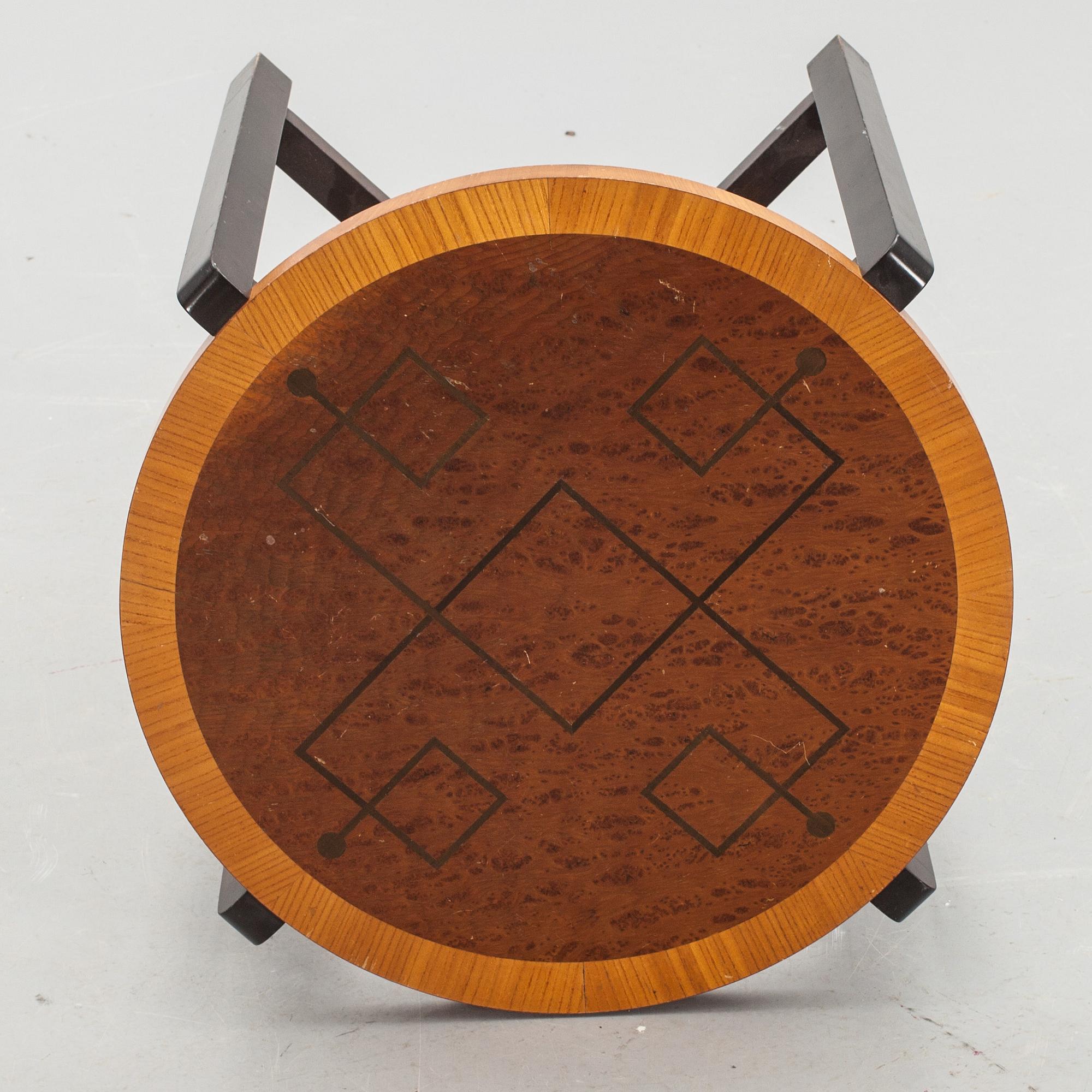 SOFFBORD, Art deco, Mjölby Intarsia. 1930-tal.