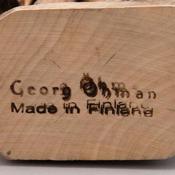 GEORG ÖHMAN, Puuveistoksia, 2 kpl, leimasigneerattu.