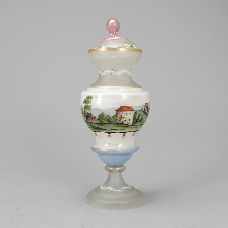 BÄGARE MED LOCK, glas. 1800/1900-tal.