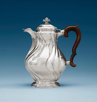 835. A Swedish mid 18th century silver coffee-pot, marks of Johan Andersson Starin, Stockholm 1754.