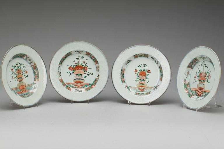 TALLRIKAR, 4 st, porslin, KangXi, 1700-tal.