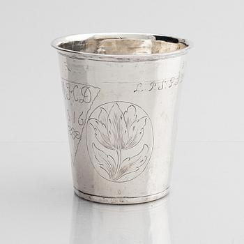 Lorens Andersson Wall, bägare, silver, Norrköping (verksam 1682-1695-). Barock.
