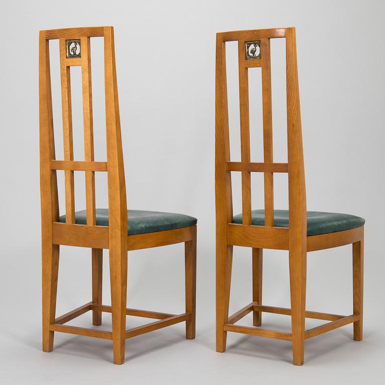 Eliel Saarinen, ruokapöytä ja tuoleja, 6 kpl, "Cranbrook", Adelta Oy, 1900-luvun loppu.