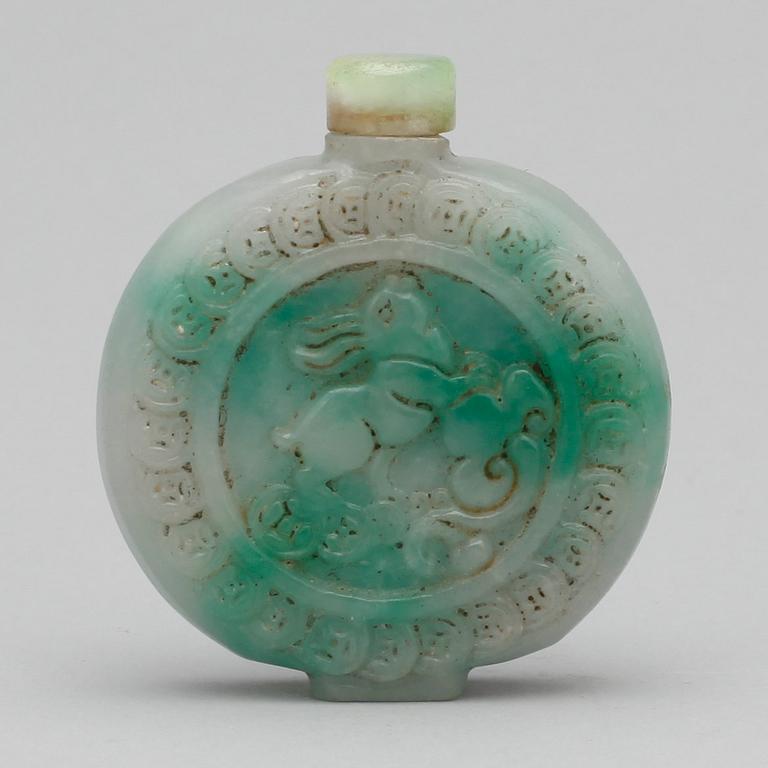 SNUSFLASKA, nefrit, Kina, 1800/1900-tal.