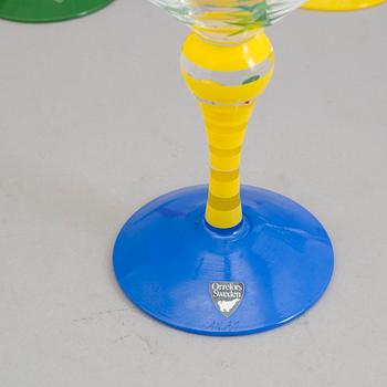 ANNE NILSSON, six 'Clown' cocktail/martini glasses from Orrefors.