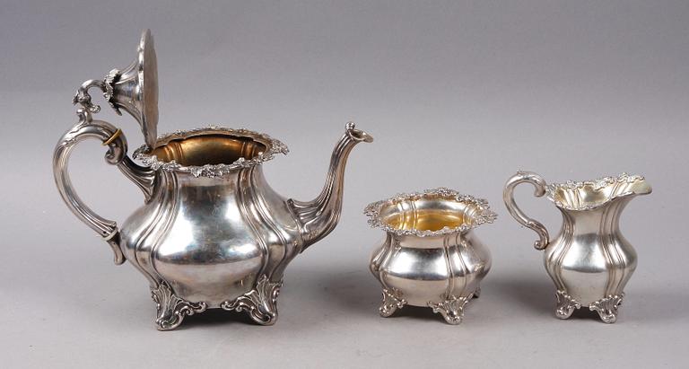 TESERVIS, 3 delar. Silver. Nyrokoko, Wilkens, Tyskland.