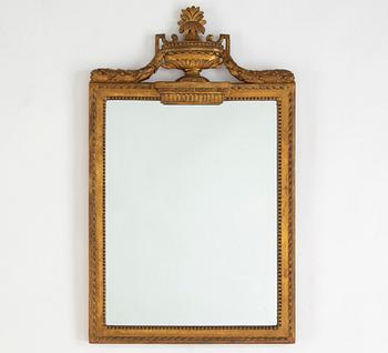 A Gustavian mirror, late 18th century.