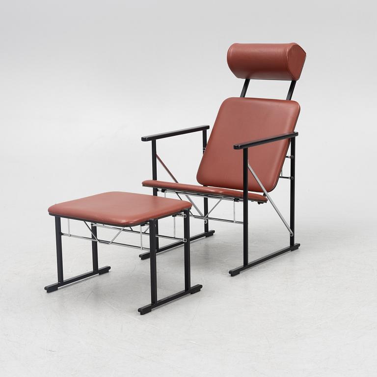 Yrjö Kukkapuro, armchair with footstool, "A500 series", Avarte, Finland.