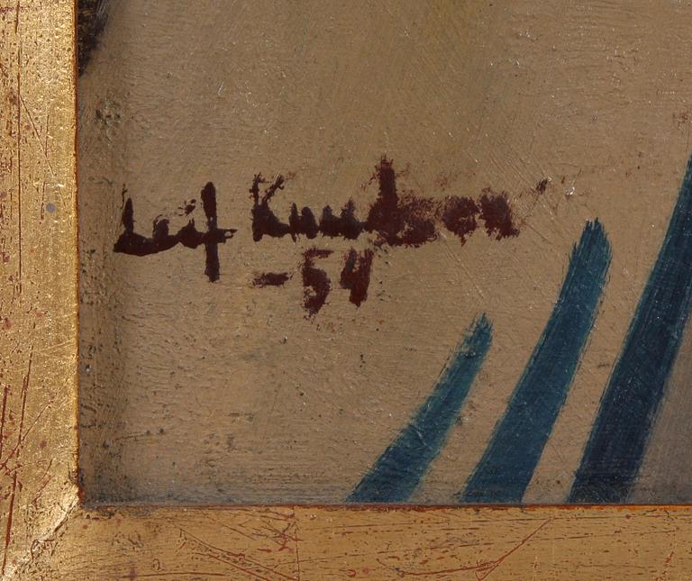 KNUDSEN LEIF, oljemålning, sign o dat-54.